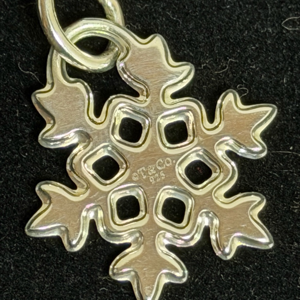 Retired- Tiffany & Co. Silver Snowflake Pendant - Picture 3 of 4